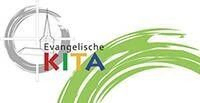 Logo "Evangelische KITA" mit Kirche und Regenbogenfarben.